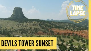 DEVILS TOWER WYOMING - Sunset Time Lapse