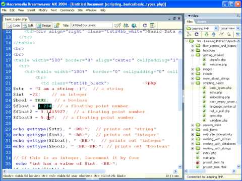 Basic types in php