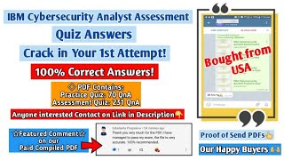 IBM Cybersecurity Analyst Assessment Professional Certificate Exam Answers - Coursera