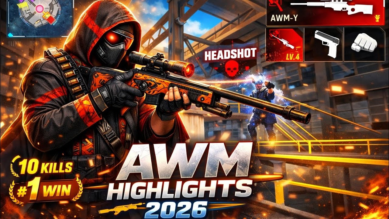 AWM Highlights 2026 😈 | One Shot One Kill 🔥 Free Fire MAX