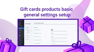 Gift cards products basic general settings setup