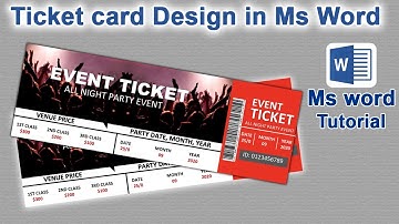 Ms Word Tutorial~~How to make Ticket Card Design in ms word | Ready to Print | Save JPEG