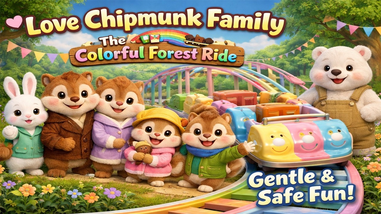 Love Chipmunk Family | The Colorful Forest Ride | Gentle & Safe Fun | 3D Animation
