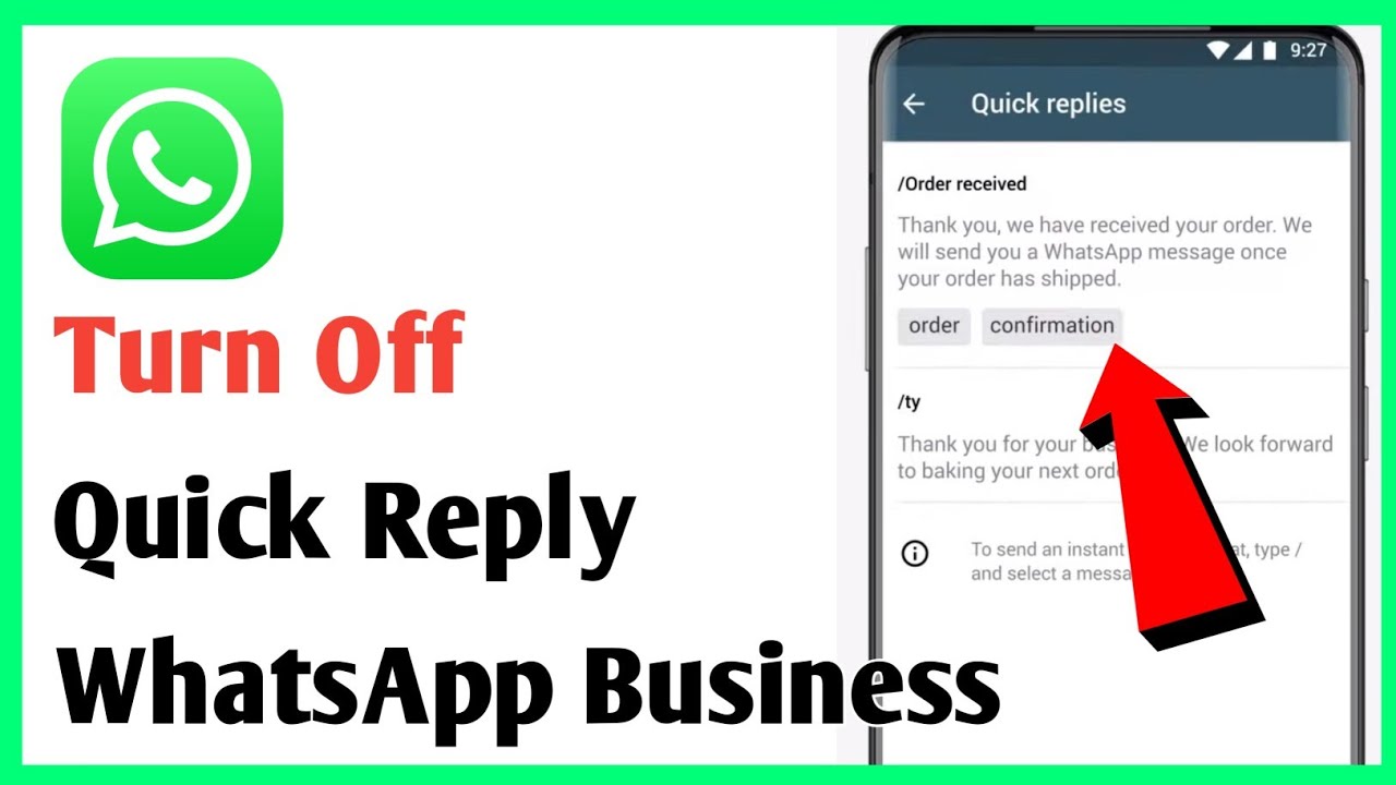 How to Turn Off Quick Reply on WhatsApp Business - YouTube
