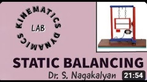 Static Balancing Experiment   Dr S  Nagakalyan