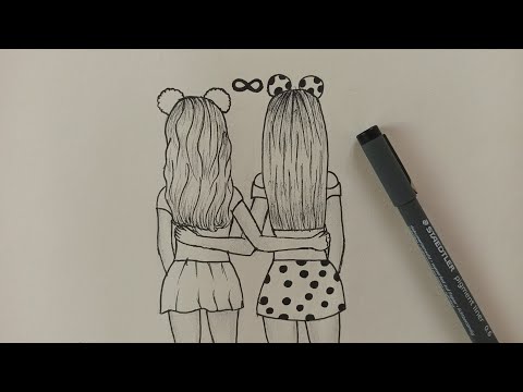 Top more than 171 two friends drawing latest