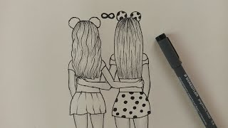 How To Draw Best Friends Bff Easy Step By Step