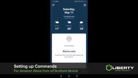 Setting up Alarm.com commands for Amazon Alexa on Android Device