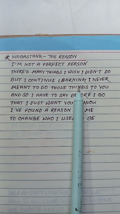Hoobastank - The Reason #shorts #ytshorts #handwriting #music#
