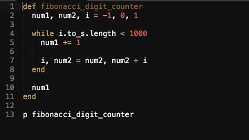 Fibonacci digit counter program in Ruby