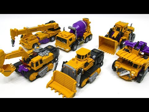 Transformers Constructicon G2 Yellow KO Jinjiang Construct Bots 6 Vehicles Car Robots Toys