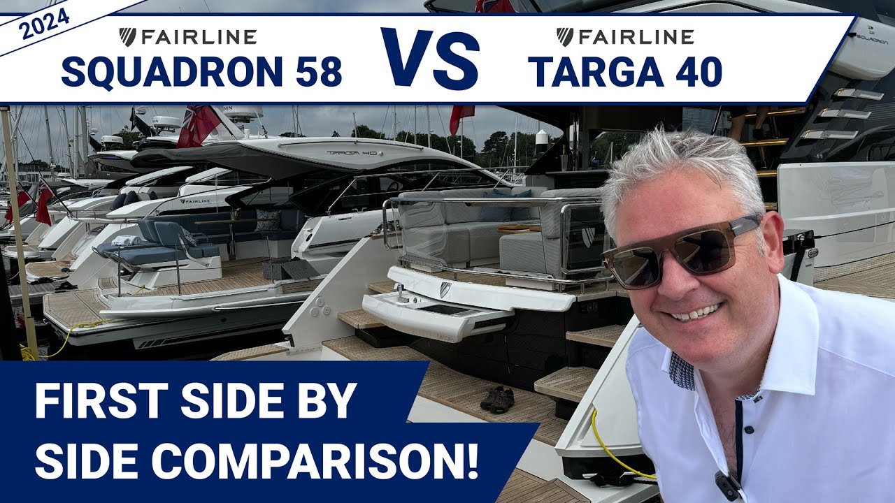 ⁣Spaceships? First Side by Side of the New Fairline Squadron 58 and New Fairline Targa 40 !