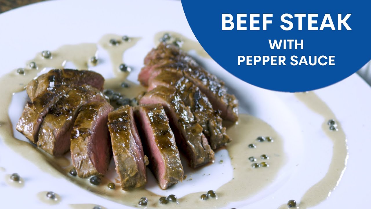Beefsteak with peppercorn sauce from Remoska® Vega - YouTube