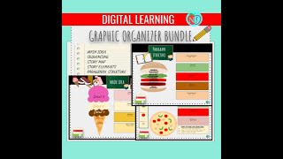 GRAPHIC ORGANIZER Digital Learning FUN THEMES | Smart Board Classroom Interactive Graphic Organizers