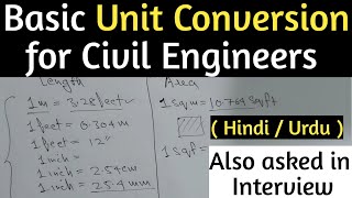 Basic Unit Conversion for Civil Engineers in Hindi | Engineering Unit Conversion