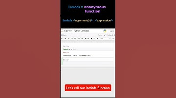 Python Lambda Functions - Define and Call a Lambda