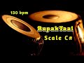 Tabla  rupak taal  madhyalaya 130bpm  scale c  tanpurapa sa quality sound  tabla online