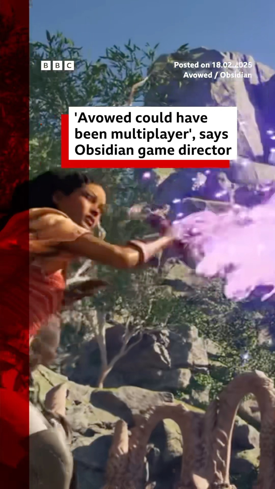 Avowed could have been multiplayer, Obsidian reveals. #Avowed #GamePass #Gaming #BBCNews