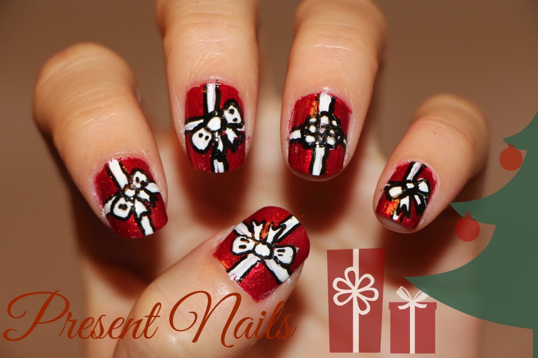4. "Step-by-Step Christmas Present Nail Art Tutorial" - wide 10