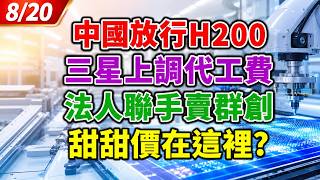 早安萬寶 0820 中國放行H200晶片銷售，三星上調代工費用；法人聯手賣群創，甜甜價在這裡！