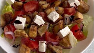 Вкусный салат с хрустящим баклажаном.  #готовимдома #cooking #мояеда #foodvlog