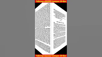 Таблица языков Галиции 19-й век