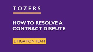 How to resolve a contract dispute