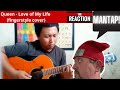 American Reacts to QUEEN - Love of My Life (guitar solo cover) Alip_Ba_Ta | Music Reaction