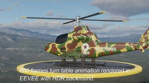 A Helicopter modeled, animated and rendered in Blender 3D(UDEMY course authored by  Gustavo Rosa).