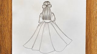 رسم سهل||كيفية رسم بنت مستديرة بالشعر الطويل بطريقة سهلة وبسيطة|Drawing for beginners-Pencil Sketch
