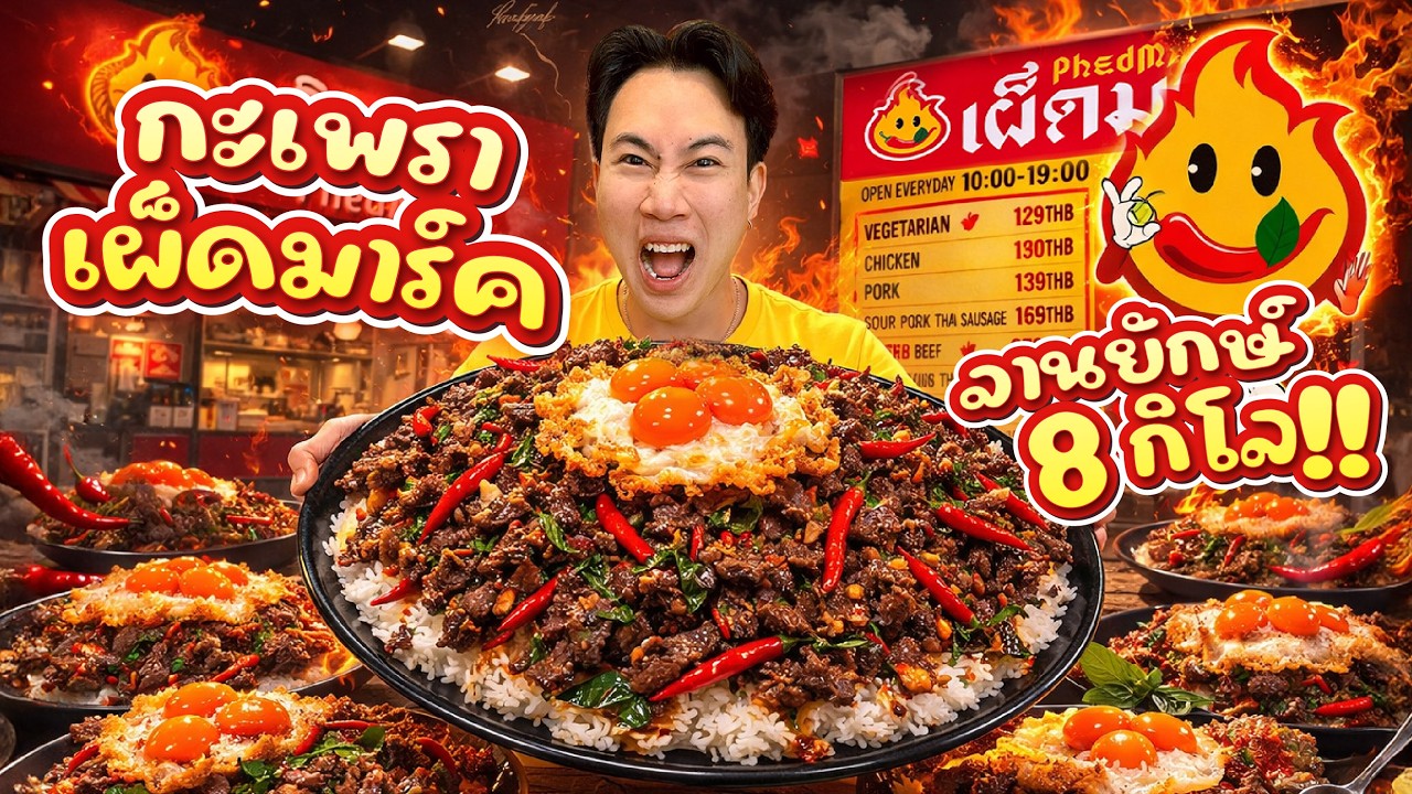 ท้ากินกะเพราจานยักษ์ 8 กิโล!! เผ็ดมาร์ค จะรอดไหม!?