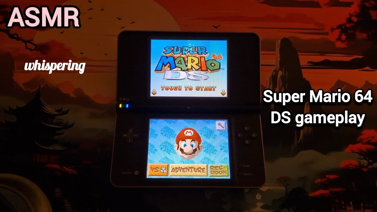 ASMR Super Mario 64 DS ♡ nostalgic gameplay ~ whispering & mouth sounds