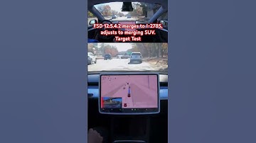 FSD 12.5.4.2 merges to I-278S, adjusts to merging SUV. Target Test #teslafsd #fsdbeta #fsd
