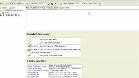 H2 DATABASE TUTORIAL 2