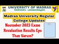 Madras University November 2023 Revaluation Results