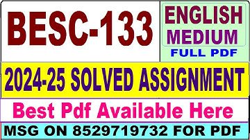 BESC 133 solved assignment 2024-25 || besc 133 solved assignment 2025 in English || ignou besc133