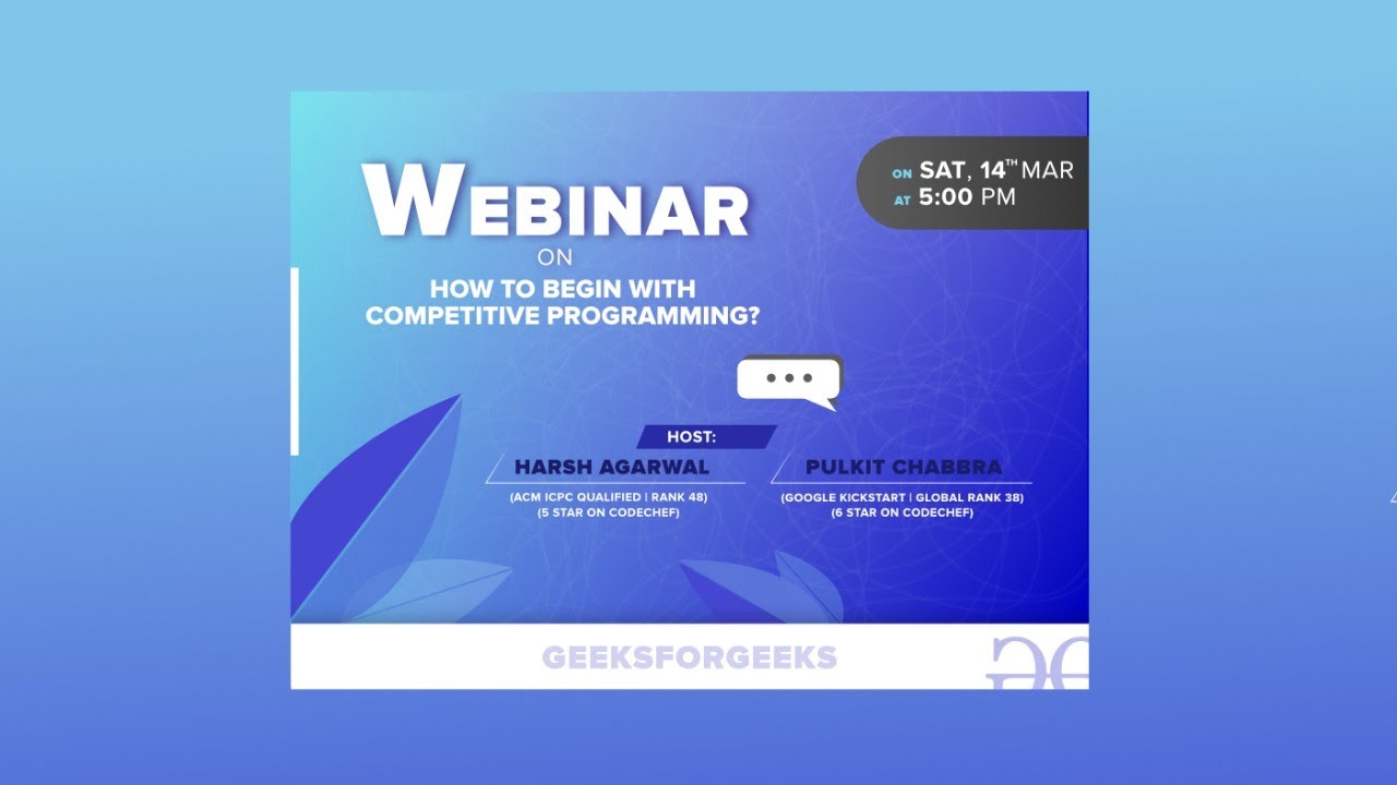 Webinar | How to Begin with Competitive Programming? | GeeksforGeeks ...