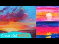 How to Paint Sunsets | Warm vs. Cool Color Theory Art Lesson for Kids