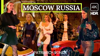 🔥 Nightlife Moscow, Russia 🔥 Walking at Night  w/ Russian Beautiful Girs 2023 4K HDR