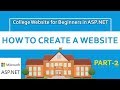 How to create ASP.NET Website for Beginners | College Website| #CODERBABA | Part-2 Hindi