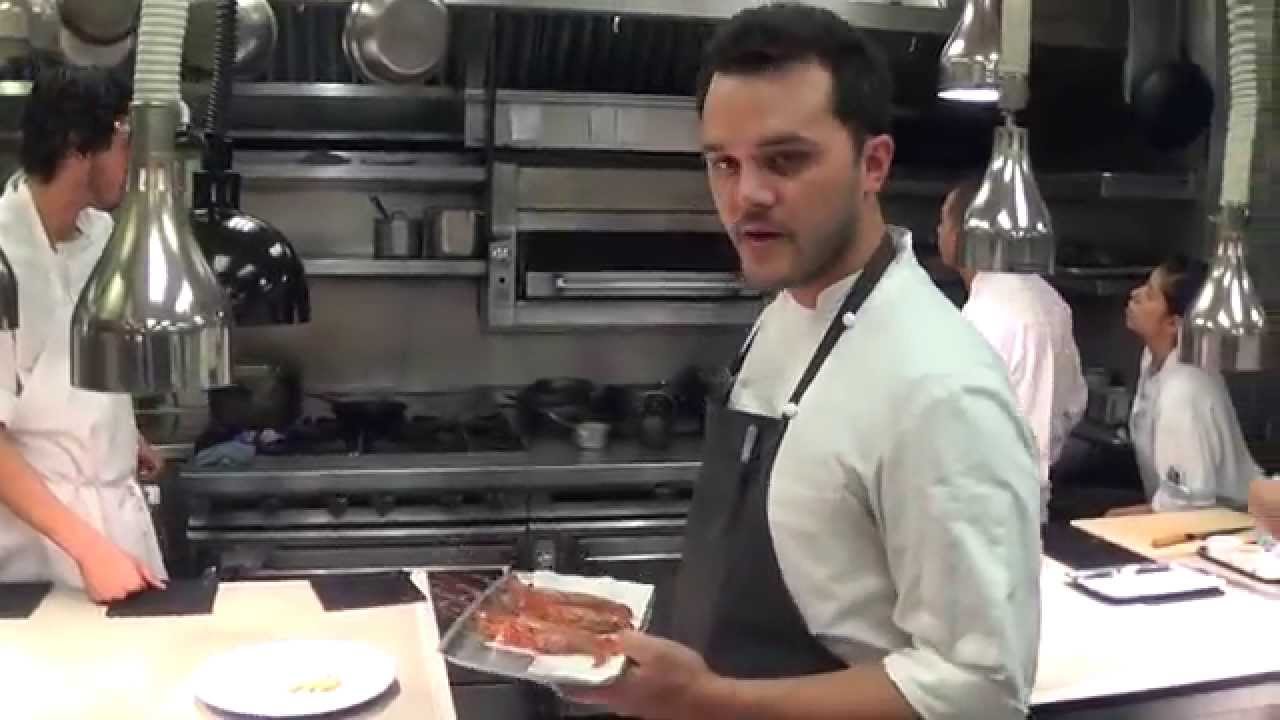 Williams prepares a spot prawn dish at Canlis in Seattle
