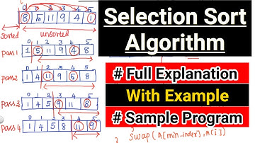 Selection Sort Algorithm | Full Explanation in detail | How to write program for Selection Sort?