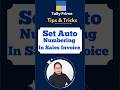 Auto numbering in sales invoice #shorts