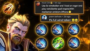 ROGER BUILD 5X WINDTALKER 1 BLADE OF DESPAIR! INSANE ATTACK SPEED HACK! | MLBB