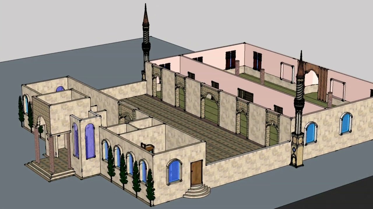 Masjid Design Plan 3D || Google sketchup || Masjid Design || PANNAPUR MASJID