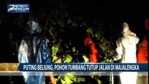 Puting Beliung, Pohon Tumbang Tutup Jalan di Majalengka