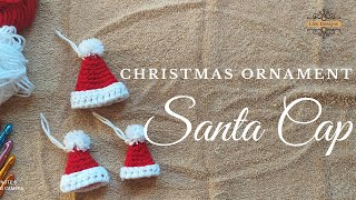 DIY Christmas tree Ornament | Santa Cap DIY | How to Crochet Santa cap ornament |Santa Cap miniature