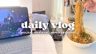 daily vlog 🧸 cleaning, studying, minecraft, ramen, aesthetic