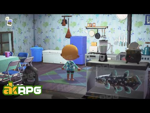 ACNH Bright Blue Cottagecore Rural Kitchen Design | Best Animal Crossing Kitchen Room Ideas