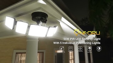Onforu 5 Heads 55W LED Motion Sensor Security Lights  Outdoor BD76